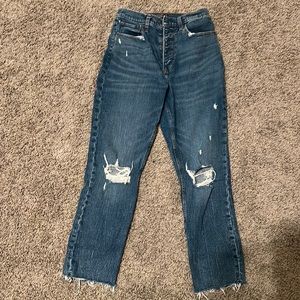 Abercrombie Sz 27 Ultra High Rise Mom Jean Destroyed